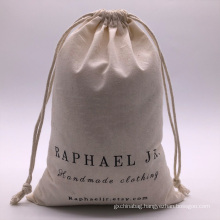 Promotion gift jewelry packing bag eco-friendly organic cotton recycle natural color printed canvas drawstring bag